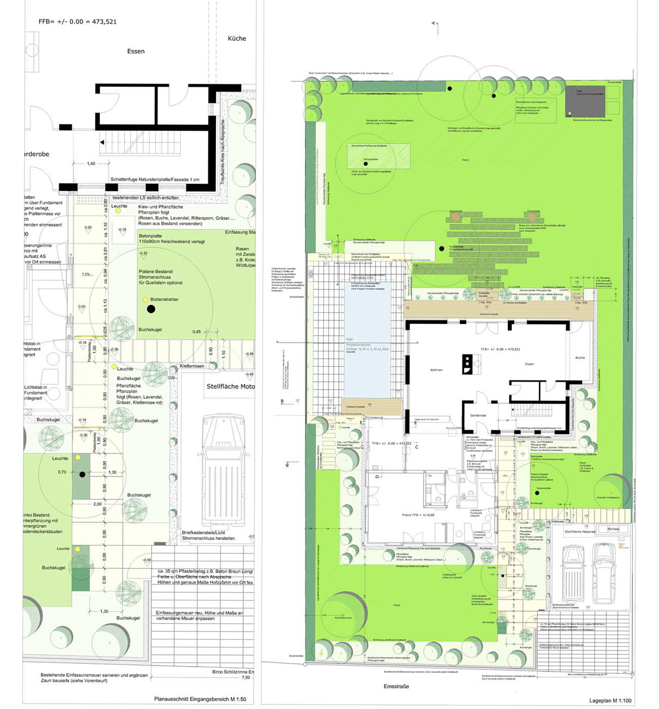 Gartenplanung Entwurf Lageplan